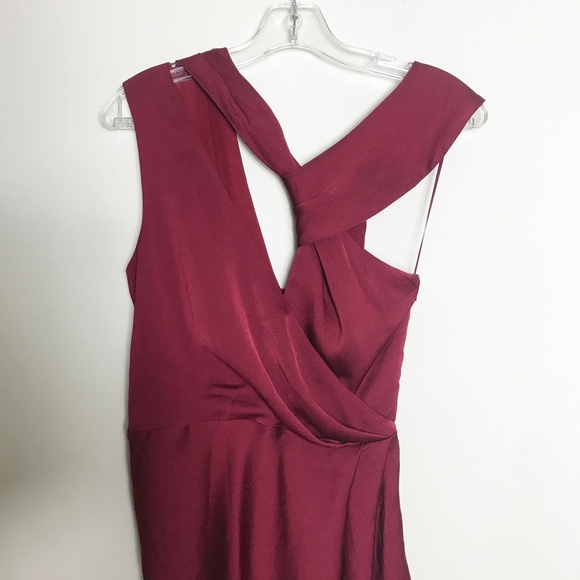 Keepsake Plum Red Midi Dress - Picture 6 of 8